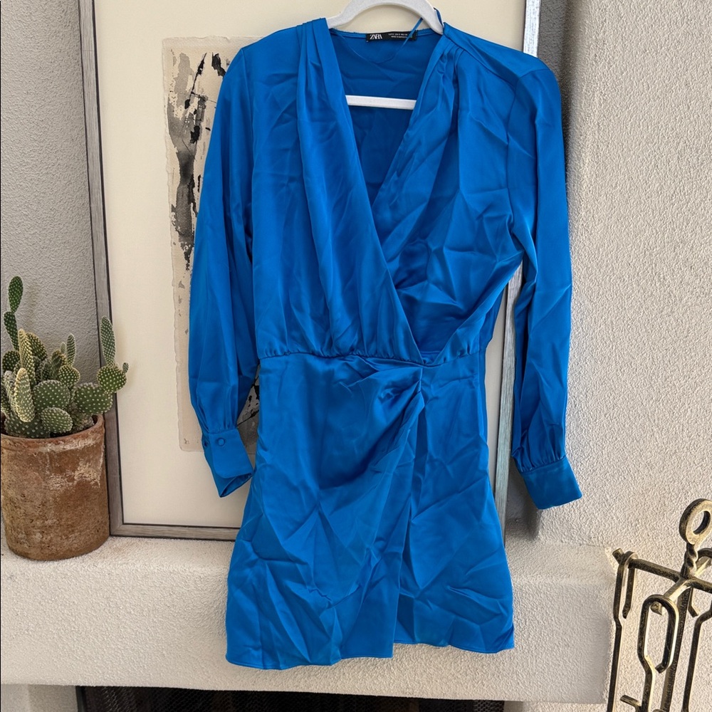 Zara Vibrant Blue Long Sleeve Dress